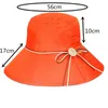 2019 nieuwe eenvoudige vrouwen zomer strand reizen bowknot brede rand zon hoed reversible opvouwbare cap meisjes hoed G220301