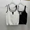 Designer Dames Brei Camisoles Trui Vest Shirt Slanke Leggings 12 Kleuren Brief Logo Merk Womens Luxe Apparel Casual Bottoming Shirt Sexy Strap Vesten Groothandel