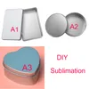 3 Styles Sublimation Aluminum Storage Bin Tin Tinplate Can Round Lunch Boxes Sundries Saving Box Christmas Gift