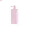 650ml 10st / lot fyrkantig rosa lotionpumpflaska Tvål Dispenser Cream Tom Shampoo Dusch Gel behållergon