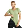 2021 New Sports Top Internet Celebrity Fitness Yoga Wear Blouse Running Sports Workout Kläder Kortärmad Kvinnor T-shirt Sommarfotboll Jer