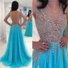 Suknie wieczorowe Plus Rozmiar Iluzja Długie Rękawy Eleganckie Dubai Arabskie Cekiny Prom Suknia Party Dress00022