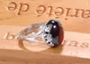 Autentico anello in argento sterling 925 austriaco unico con pietre di rubino per uomo Gioielli vintage in cristallo moda donna di lusso per feste J190709