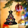 Christmas Decorations Festive & Party Supplies Home Garden Wooden Tree Small Tags Pendant Ornament Hang Ornaments For Wall Door Rear View Mi