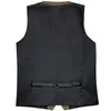 Men's Vests Barry Wang Men Suit Vest Olive Plaid Waistcoat Wool Blend Tailored Collar V-neck 3 Pocket Tie Set Formal Leisure 269V