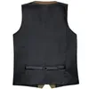 Gilet da uomo Barry Wang Gilet da uomo Gilet scozzese verde oliva Misto lana Colletto sartoriale Scollo a V 3 tasche Cravatta Set formale per il tempo libero 269V