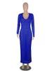 Повседневные платья женские платья вырезать отверстие с длинным рукавом Colid Color Elegant BodyCon Fall одежда для вечеринок ночной клуб наряды 2021