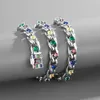 Chains 10MM Colorful Crystal Iced Out Cuban Link Chain Necklaces For Men Bracelet Women Jewelry Charms Hip Hop Male Gifts