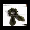 Bow Satin Silk Scrunchies Accessoires Femmes Ladies jeunes couleurs assorties go2ai Bands de caoutchouc irgyp