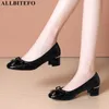 ALLBITEFO papillon in vera pelle piena marca tacchi alti scarpe da donna da ufficio scarpe da donna tacco alto scarpe da donna taglia: 33-42 210611