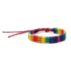 Rainbow LOVE Pride Bracciale Braccialetti intrecciati fatti a mano con corde di amicizia Gay Lesbian Misura regolabile Amante Gioielli fai-da-te