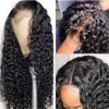 Réel Brésilien Vierge Cheveux 360 Dentelle Frontale Perruque Pré Pincées Délié Naturel Sans Colle Cheveux Bouclés Perruques film Femmes Suisses diva1 130% densité à vendre