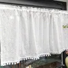 Curtain & Drapes Yellow Daisy Short Curtains For Kitchen Cabinet Small Window Door Partition Korean Pastoral Fresh Beige White Coffee Half