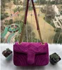 Designer-Marmont Velvet Bags Сумки Женщины Сумка Женщины Дизайнерская Сумочка Кошельки Цепи Мода Сумка Crossbody 1732R JN