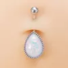 Fake Opal Nabelpiercing Bauchnabelringe für Frau Bar Chirurgenstahl baumelnder Ombligo Stud Barbell Sexy Körperschmuck