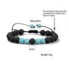 Set di braccialetti con perline in pietra lavica vulcanica - regolabile, diffusore di aromaterapia, braccialetto intrecciato per guarigione, yoga, uomo donna