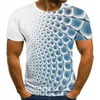 Erkek Grafik T Gömlek Moda 3 Dijital Tees Erkek Rahat Geometrik Baskı Görsel Hipnoz Düzensiz Desen Tops EUR Artı Boyutu XXS-5XL