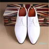 Chaussures habillées blanches pour hommes, chaussures de mariage à la mode, chaussures de fête pour marié blanc