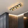 Moderne LED-Deckenleuchten für Flur, Eingang, Balkon, rund, schwarz/goldene Form, Eisenbeleuchtung, Tropfen-Plafonnier, Luminaria