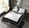 Top fashion king size designer bedding set covers 4 pcs letter printed cotton soft comforter duvet cover luxury queen bed sheet w259S