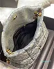 Luxurys Designers Puffer Denim Jeans Schoudertas Vrouwen Tote Handtas Purse Frosted Cowhide Cowboy Crossbody Tassen Detable Strap