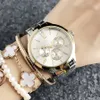 Brand watch for women Girl 3 Dials style Steel metal band quartz wrist watches TOM 05