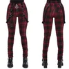 Women Plaid Pants High Waist Gothic Punk Pant Spring Summer Streetwear Woman Fashion Zipper Y2k Long Bottoms Trousers 210915