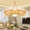 Nórdico luxo ouro cristal levou teto candelabro loft villa lustre lâmpada de pingente sala de estar El hall decoração lâmpadas de suspensão lustres