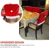 Fundas para sillas Funda trasera navideña Sombrero de Papá Noel Fundas decorativas 6 piezas, diseño actualizado 2021
