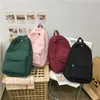 2021 sac à dos femmes sac à dos couleur unie femmes sac à bandoulière mode sac d'école pour adolescente enfants école sacs à dos femme Y0804