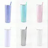 US Stock 20oz Glittering Rainbow Paint Tumblers Sublimation 600ml Stainless Steel Cup Water Coffee Mug Straws Lids Fruit Juice