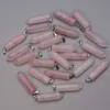 Moda pedra natural de boa qualidade quartzo rosa pingente colares para fazer jóias charme ponto peças 24-50 peças lote inteiro 211263r