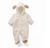 Född baby Romper Autumn Winter Warm Fleece Infant Boy Girls Jumpsuit Pyjamas kläder 2110237266007