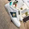 2021 Men Women Dress Shoes Casual Top Quality Bee Snake Tiger Genuine Leather Fashion Flats Bottoms Lover Sneakers With Box