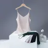 Korean Silk Women Camis Tops Woman V-neck Satin Tank Top Women Sleeveless Silk White Tops Plus Size XXXL Sexy Satin Halter Top 210326