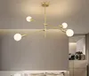 Lustre moderne éclairage suspension design nordique rotatif branche boule led lustres pour salon restaurant chambre luminaires