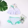 Maillot de bain fille deux pièces deux pièces maillots de bain pour enfants Maillot de bain pour enfants Bikinis Bikinis Split Mesh Bikini Ensembles de baignade