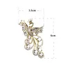 MADALENA SARARA AAAA Zircon And Crystal Inlaid Pearl Gol Plated Copper Peacock Style Fine Brooch Pin For Women Jewelry