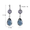 Blue Crystal Pendant Earrings Drop Transparent Rhinestone Drop Earrings Simple Fashion Holiday Jewelry Sweet Romantic Gifts G220312