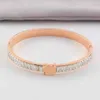 Titanium Steel High Polished Full Diamond Bangle Women Love Designer Armband