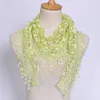 Merk Design Zomer Dame Kant Scarf Tassel Sheer Metallic Women Triangle Bandage Floral Sjaals Sjaal A30
