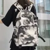 Harajuku Girl Male School Bag Female Graffiti Print Men Backpack Women Book Boy Bag Nylon Ladies Fashion Laptop Backpack Student 210929