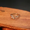 Echte pure zilveren kleur sieraden zirkoon vlinder ring voor vrouwen bruiloft vinger open ringen anillos anelli