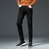 Mäns jeans designer Prue Black Men Slim Elastic Italy Eagle varumärke Autumn Fashion Business byxor Male Classic Cotton Denim Pants 210319