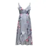 Umstandskleider Umstandskleidung Elegantes Schwangerschaftskleid Lässiges Blumenmuster mit Rüschen Falbala-Sommerkleid für schwangere Frauen Q0713