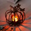 Portacandele Decorazione europea Metallo Ornamento natalizio Retro Zucca di Halloween Candelabri Sala da pranzo Decorazione domestica Regalo d'arte