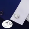 Savoyshi Est Novelty Cuffslinks 망 셔츠 커프스 실버 컬러 조개 껍질 커프스 링크 남성 선물 보석 조각