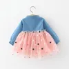 2021 Höst Baby klänning för tjejer Prinsessan Party Tulle Toddler Klänningar Spädbarn Kläder Nyfödd Party Födelsedag Tutu Dress Vestidos Q0716