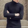 Winter hoge hals dikke warme twist trui mannen turtleneck merk truien slim fit pullover mannen knitwear mannelijke dubbele kraag jumper y0907