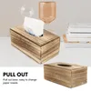 Pudełka na tkanki serwetki 1PC proste pudełko domowe drewno trwałe drewniane drewniane drewniane